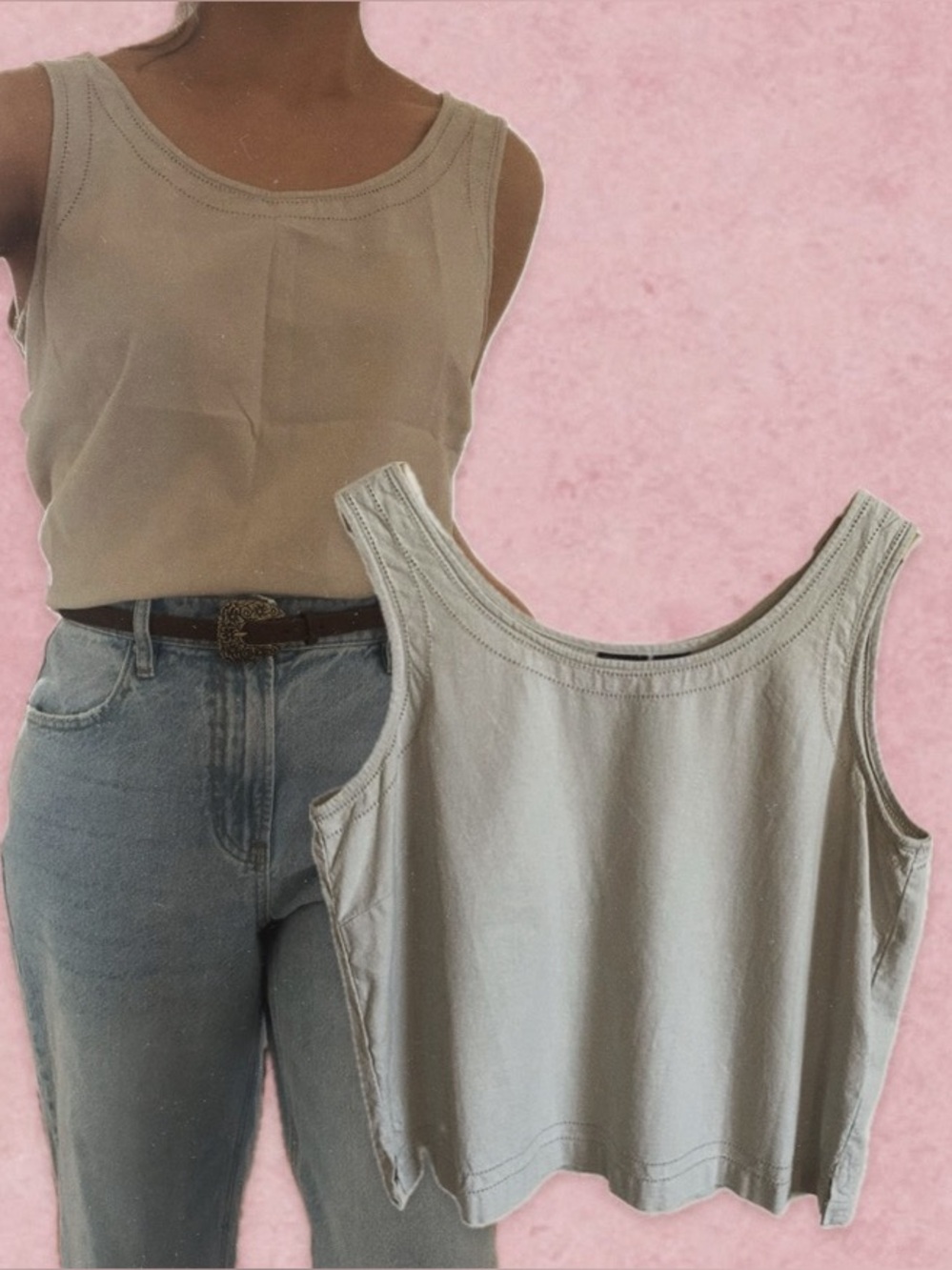 Vintage Erika Linen Tank Top